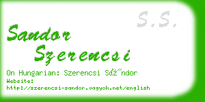 sandor szerencsi business card